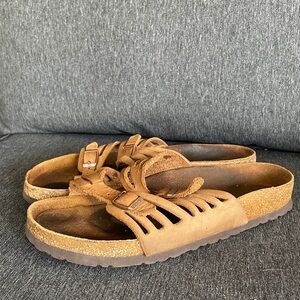 Birkenstock Brown Suede Slide Sandals